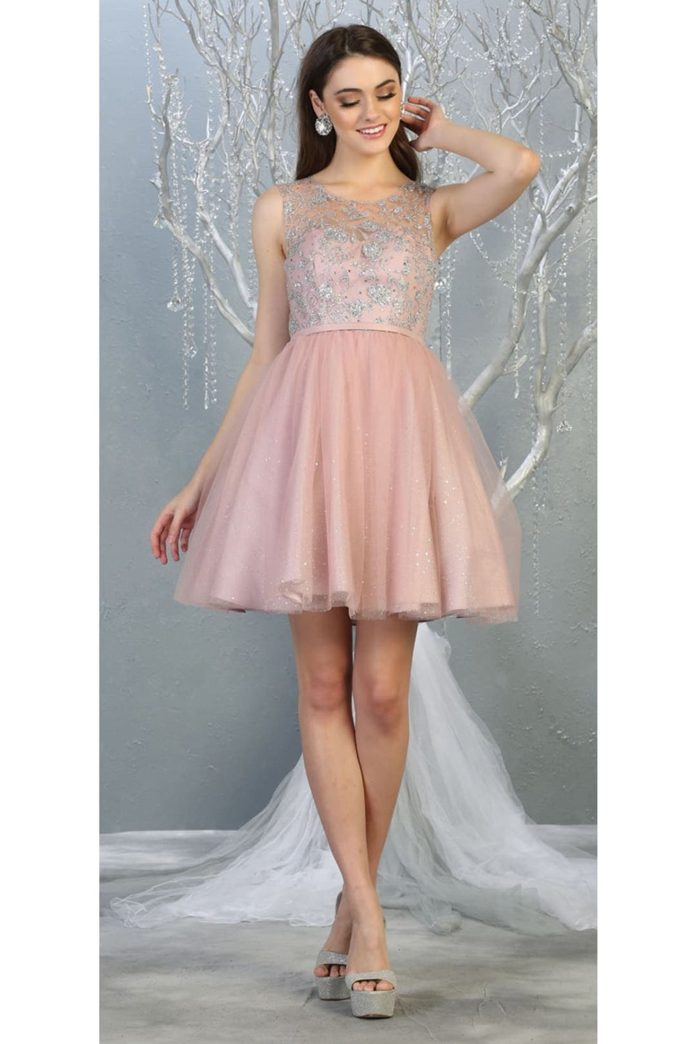 Vestido Corto de Cóctel May Queen MQ1803 - MAUVE