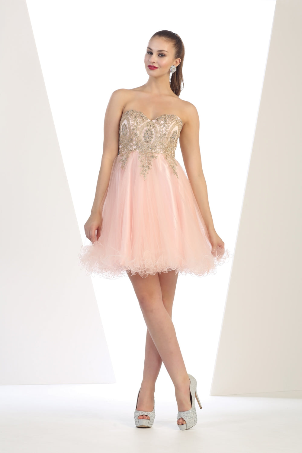 Vestido Corto de Cóctel May Queen MQ1414 - BLUSH