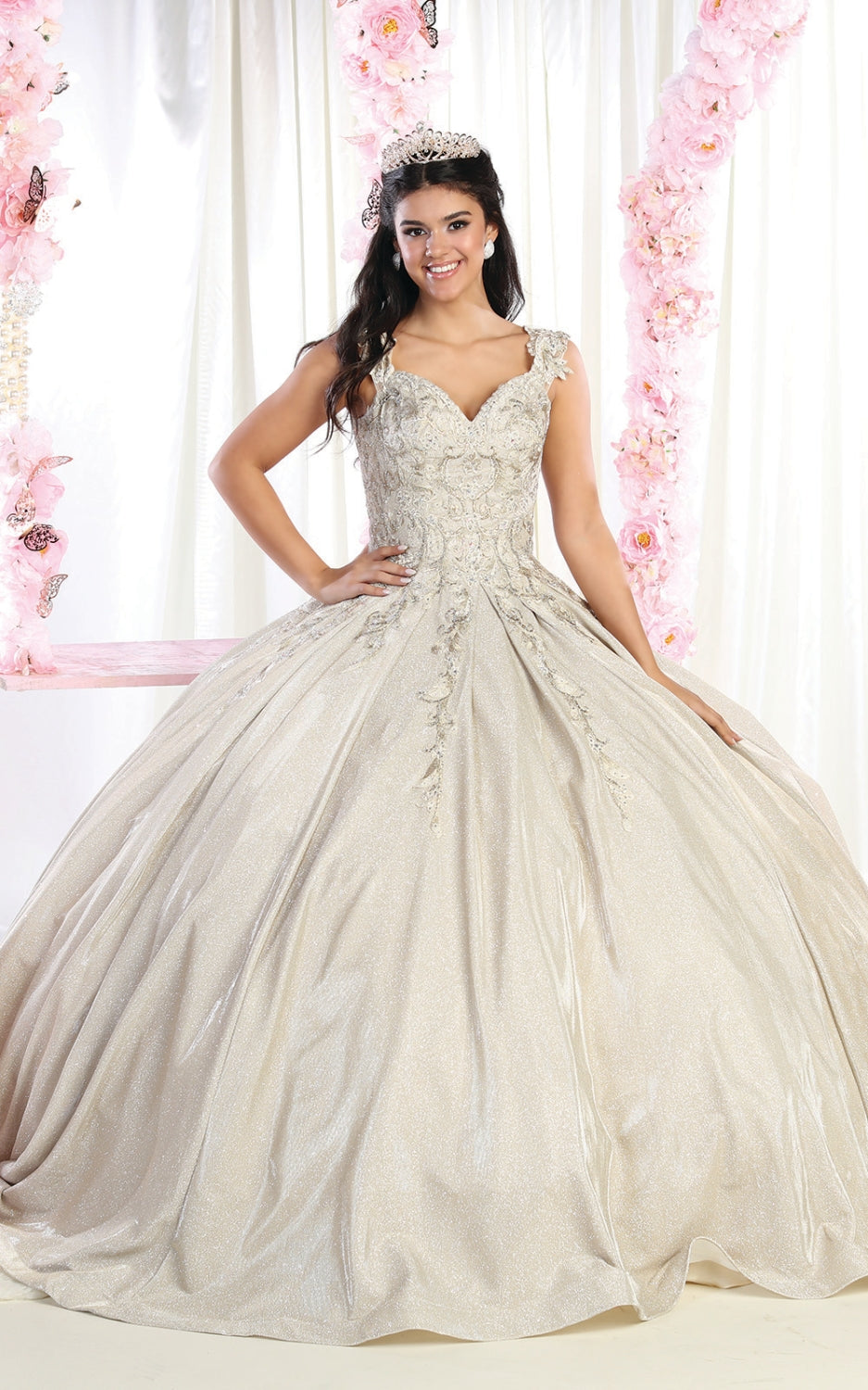 Vestido de XV Años Layla K LK178 - CHAMPAGNE