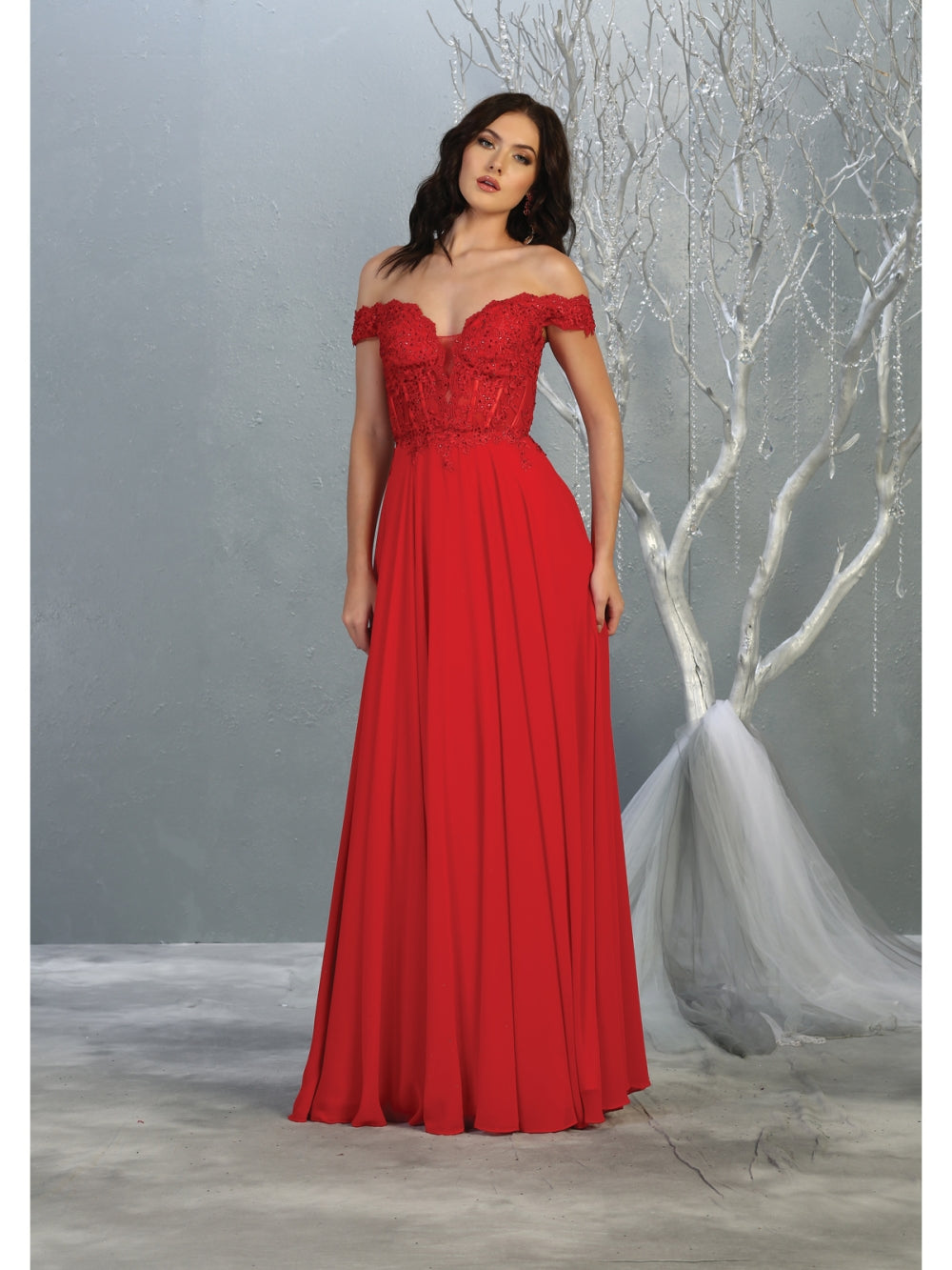 Vestido de Dama de Honor May Queen MQ1714 - RED