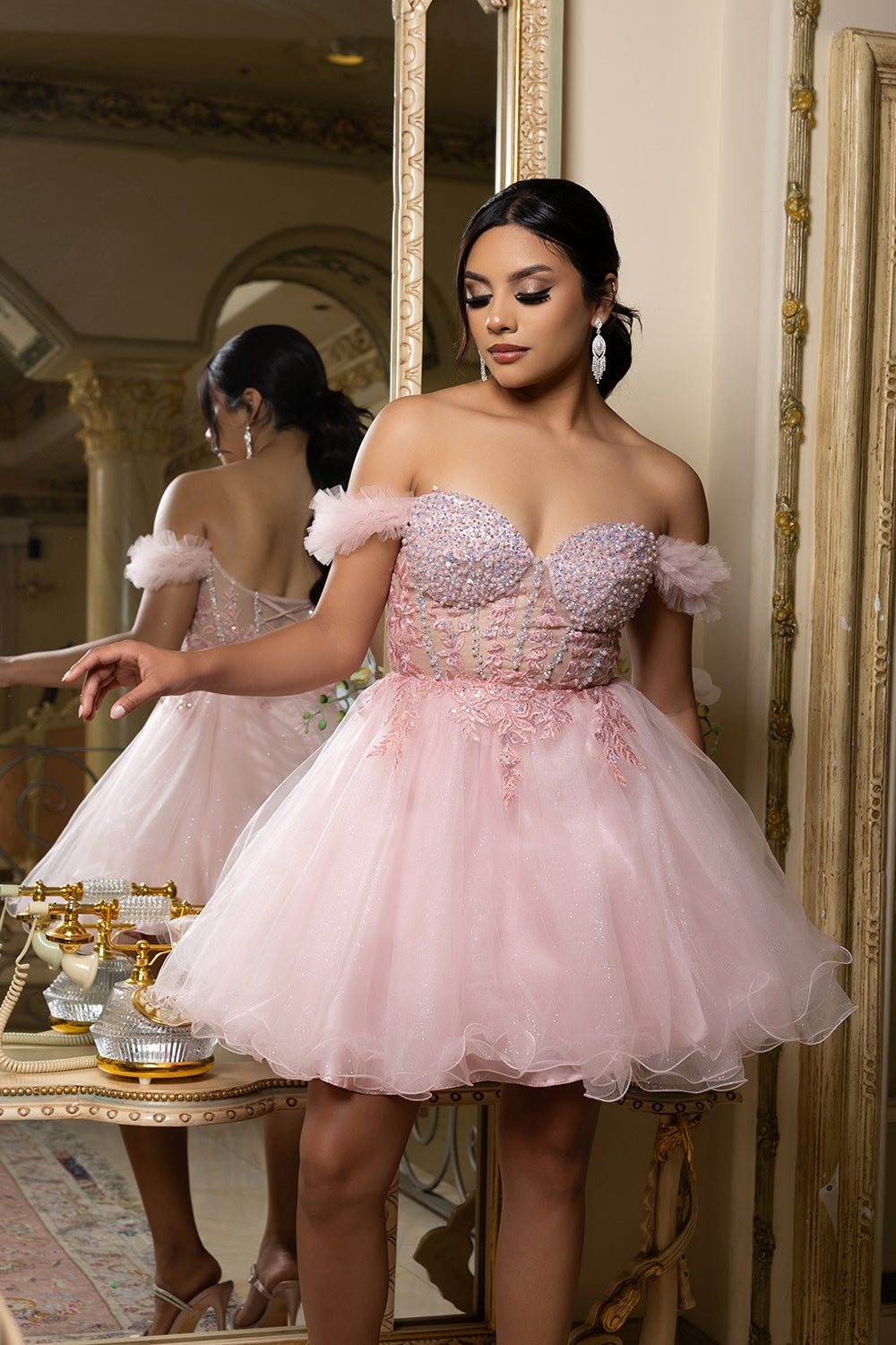 Vestido Corto de Cóctel May Queen MQ2193 - BLUSH