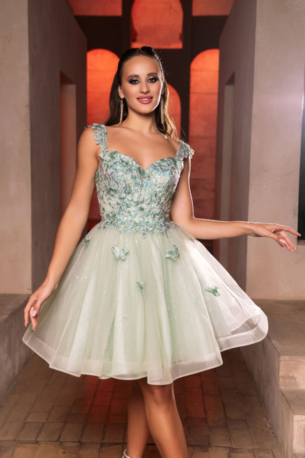 Vestido Corto de Cóctel May Queen MQ2105 - SAGE