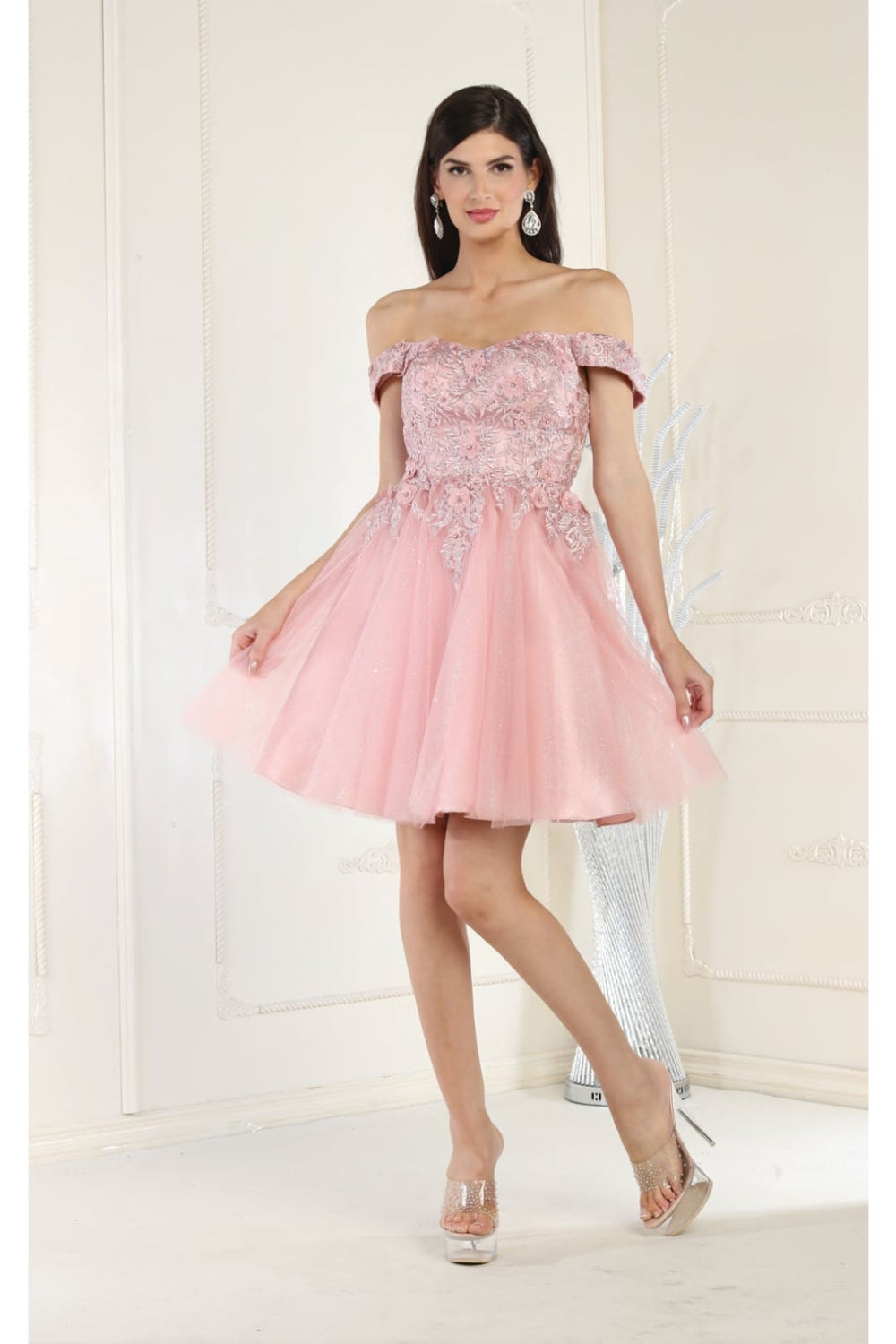 Vestido Corto de Cóctel May Queen MQ1964 - DUSTY ROSE