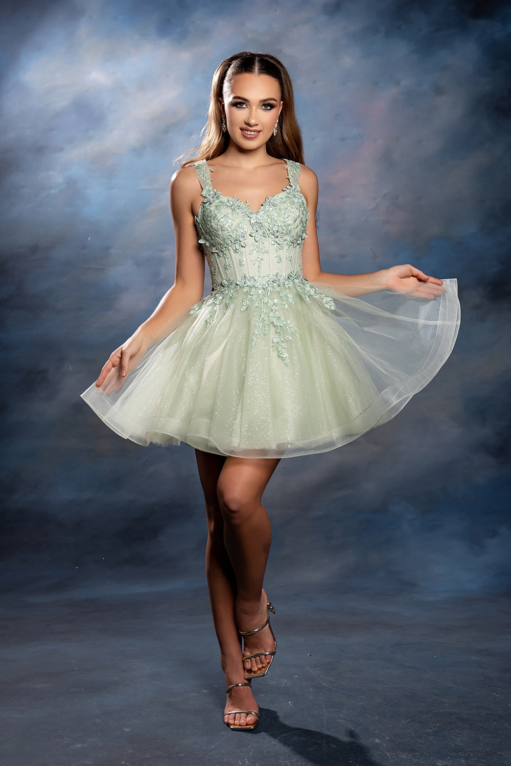 Vestido Corto de Cóctel May Queen MQ2225 - SAGE
