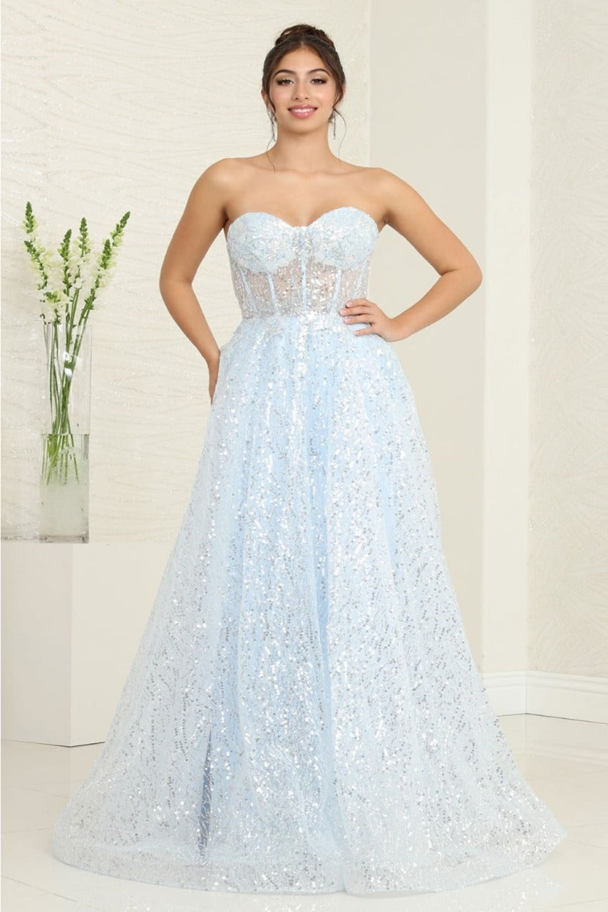 Vestido de Prom Royal Queen RQ8077 - BABY BLUE