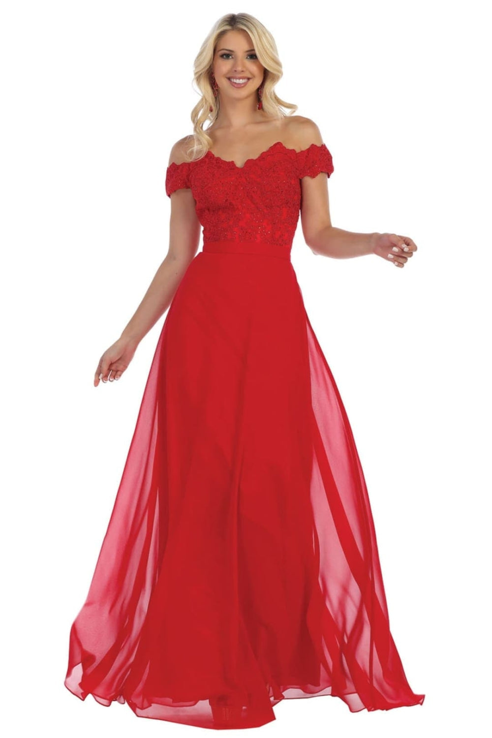 Vestido de Dama de Honor May Queen MQ1601 - RED