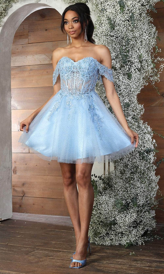 Vestido Corto de Cóctel May Queen MQ2080 - BABY BLUE