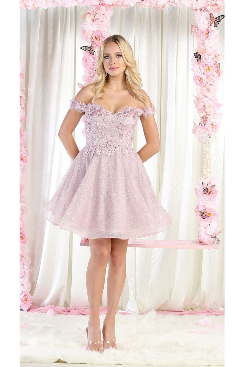 Vestido Corto de Cóctel May Queen MQ1854 - MAUVE