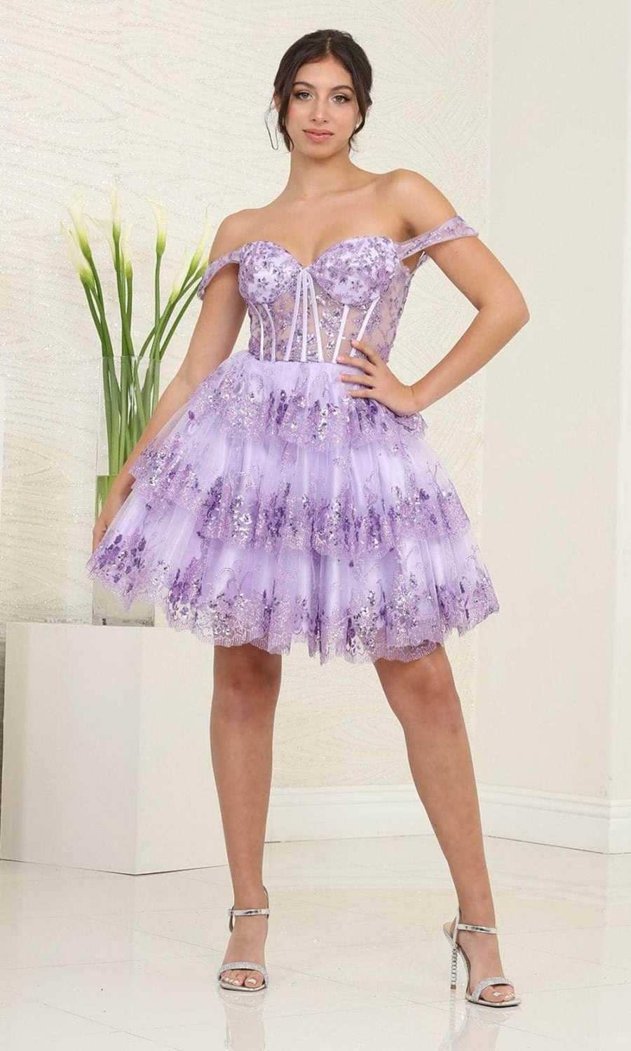 Vestido Corto de Cóctel May Queen MQ2094 - LILAC
