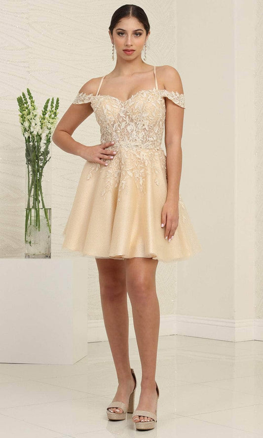 Vestido Corto de Cóctel May Queen MQ2099 - CHAMPAGNE