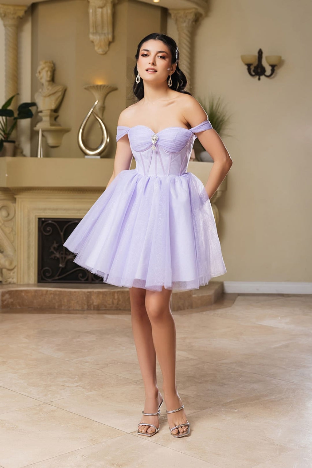 Vestido Corto de Cóctel May Queen MQ2159 - LILAC