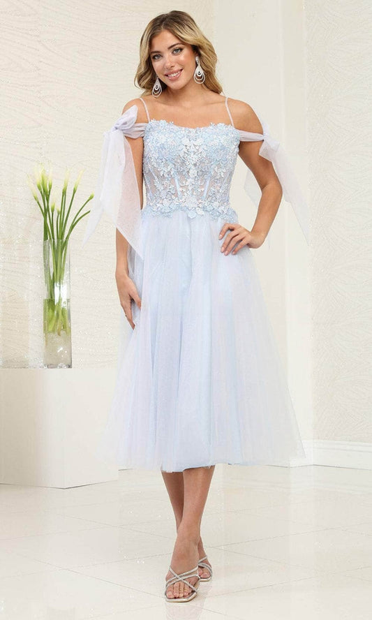Vestido Corto de Cóctel May Queen MQ2089 - BABY BLUE