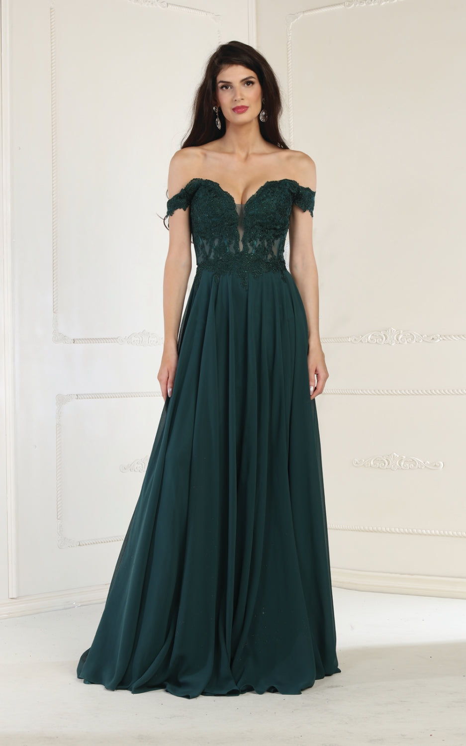 Vestido de Dama de Honor May Queen MQ1714 - HUNTER GREEN