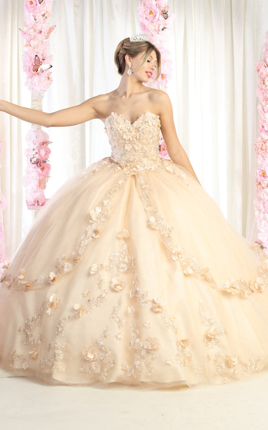 Vestido de XV Años Layla K LK177 - CHAMPAGNE