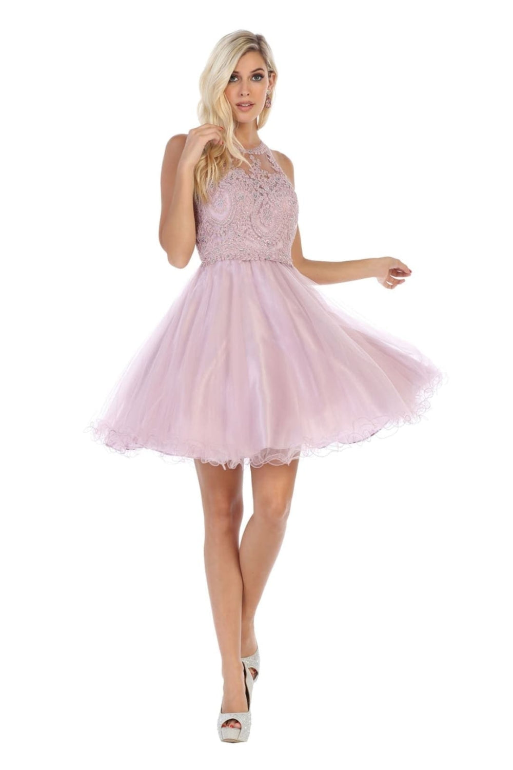 Vestido Corto de Cóctel May Queen MQ1643 - MAUVE