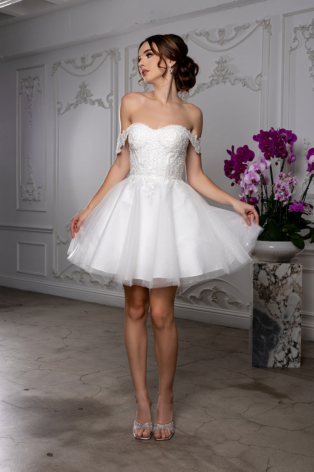Vestido Corto de Cóctel May Queen MQ2224 - IVORY