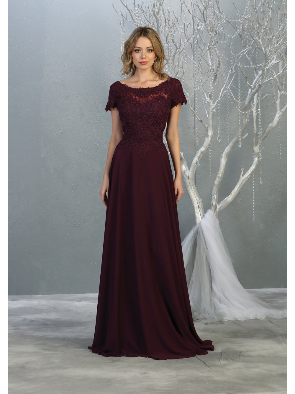 Vestido para Mamá de la Novia May Queen MQ1763 - EGGPLANT