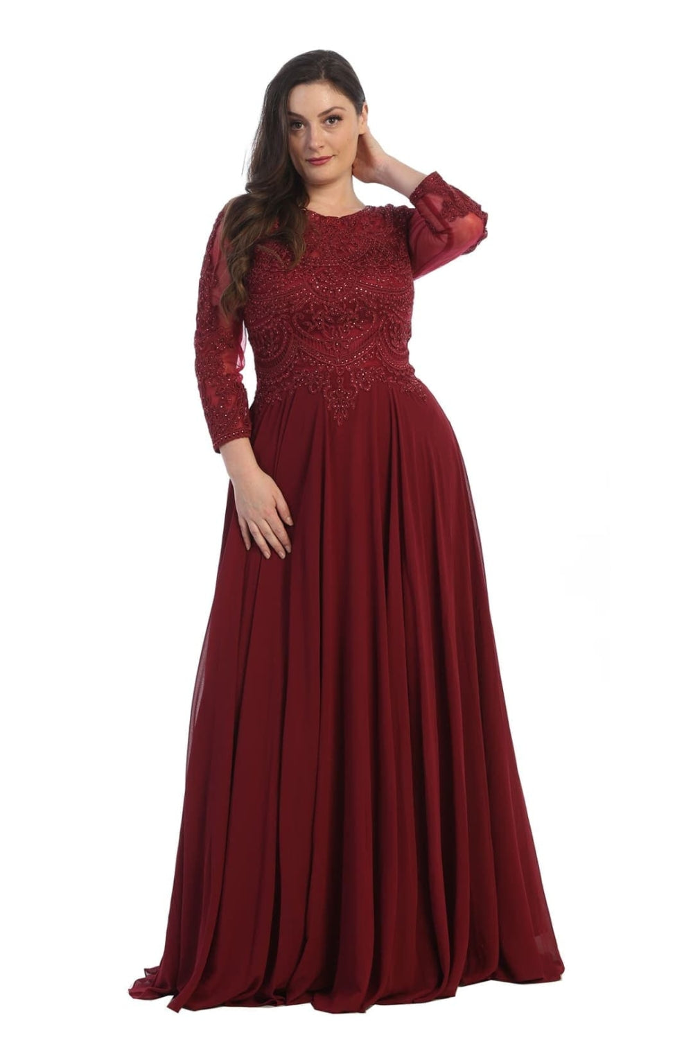 Vestido para Mamá de la Novia May Queen MQ1615 - BURGUNDY