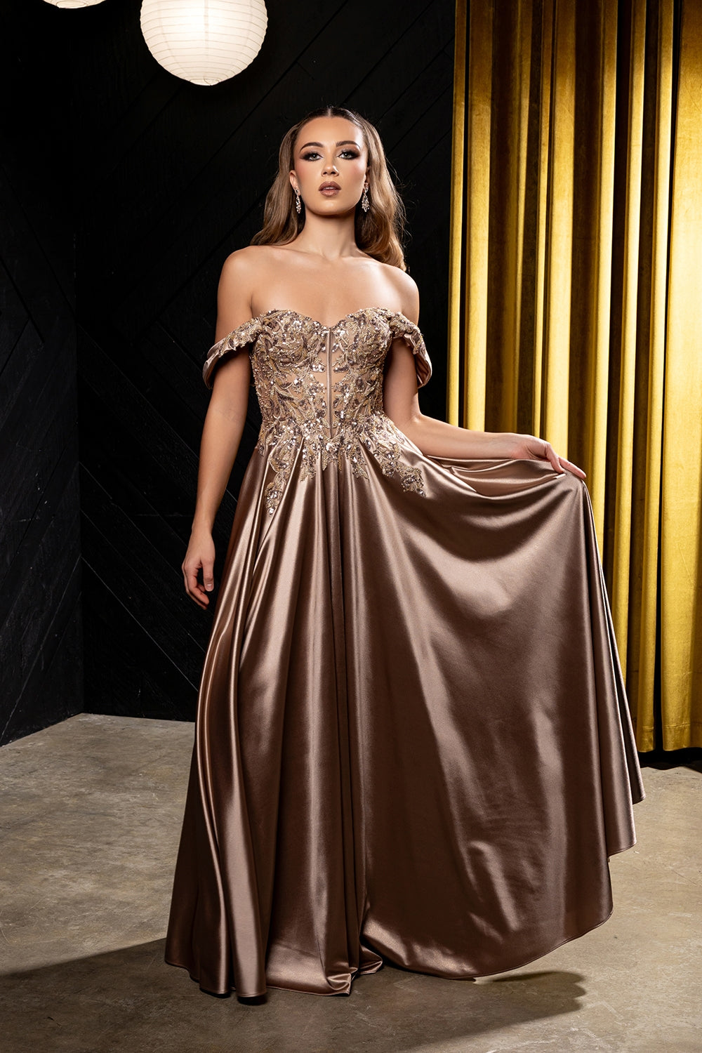 Vestido de Dama de Honor May Queen MQ2240 - LATTE