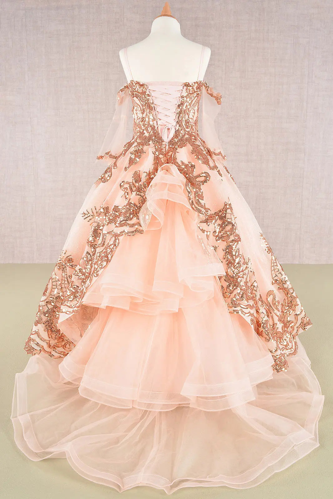 Vestido de Niña Elizabeth K GK104 - CHAMPAGNE/ROSE GOLD