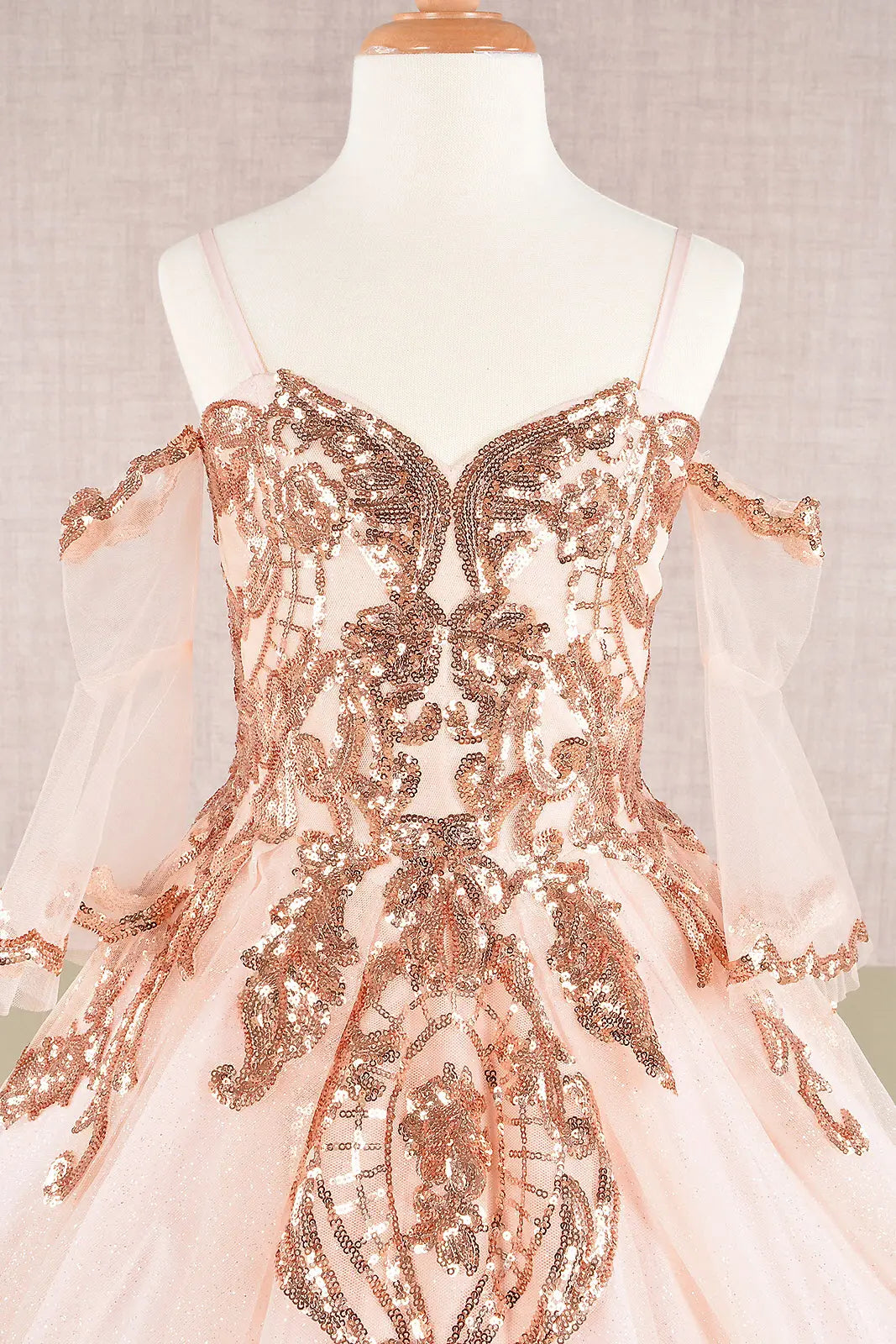 Vestido de Niña Elizabeth K GK104 - CHAMPAGNE/ROSE GOLD