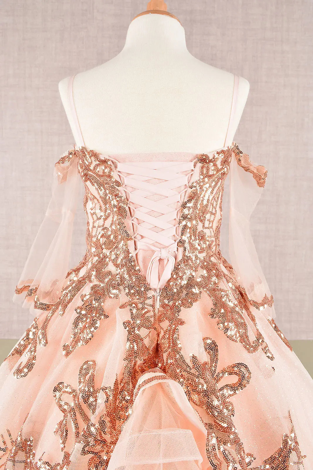 Vestido de Niña Elizabeth K GK104 - CHAMPAGNE/ROSE GOLD