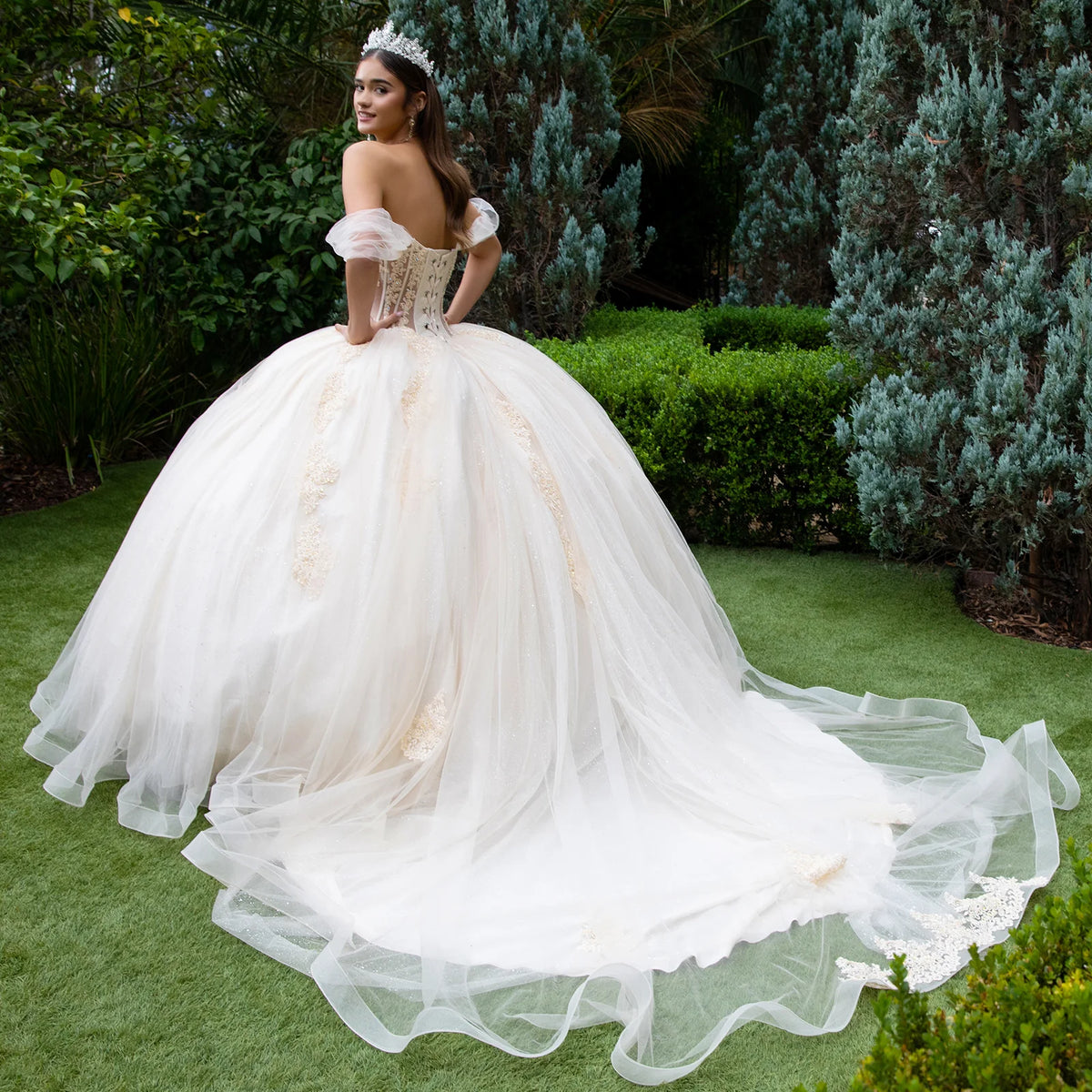 Vestido de XV Años GLS by Gloria GL3502 - CHAMPAGNE