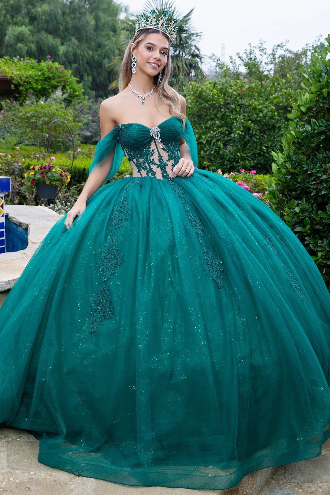 Vestido de XV Años GLS by Gloria GL3502 - GREEN