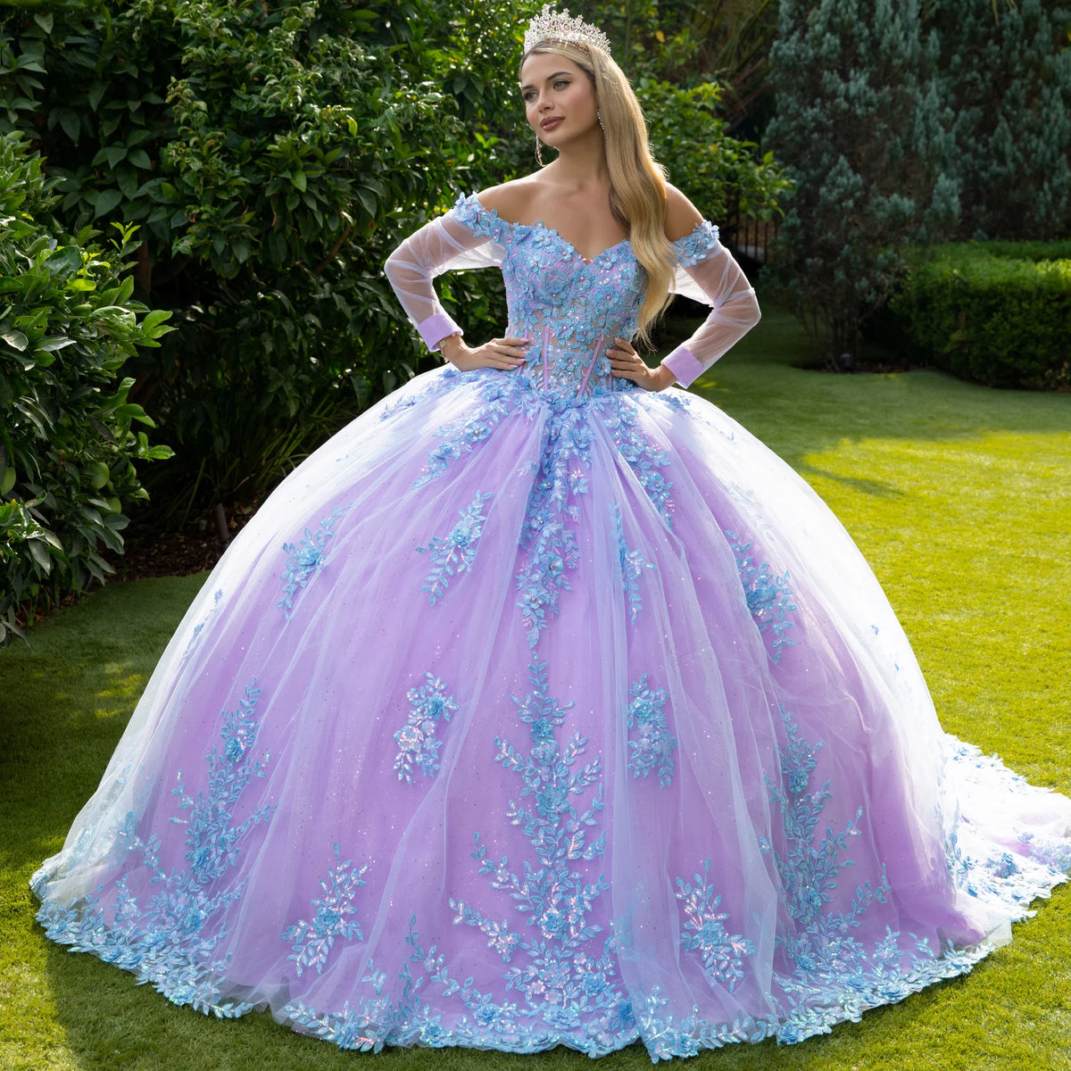 Vestido de XV Años GLS by Gloria GL3503 - LILAC/BLUE