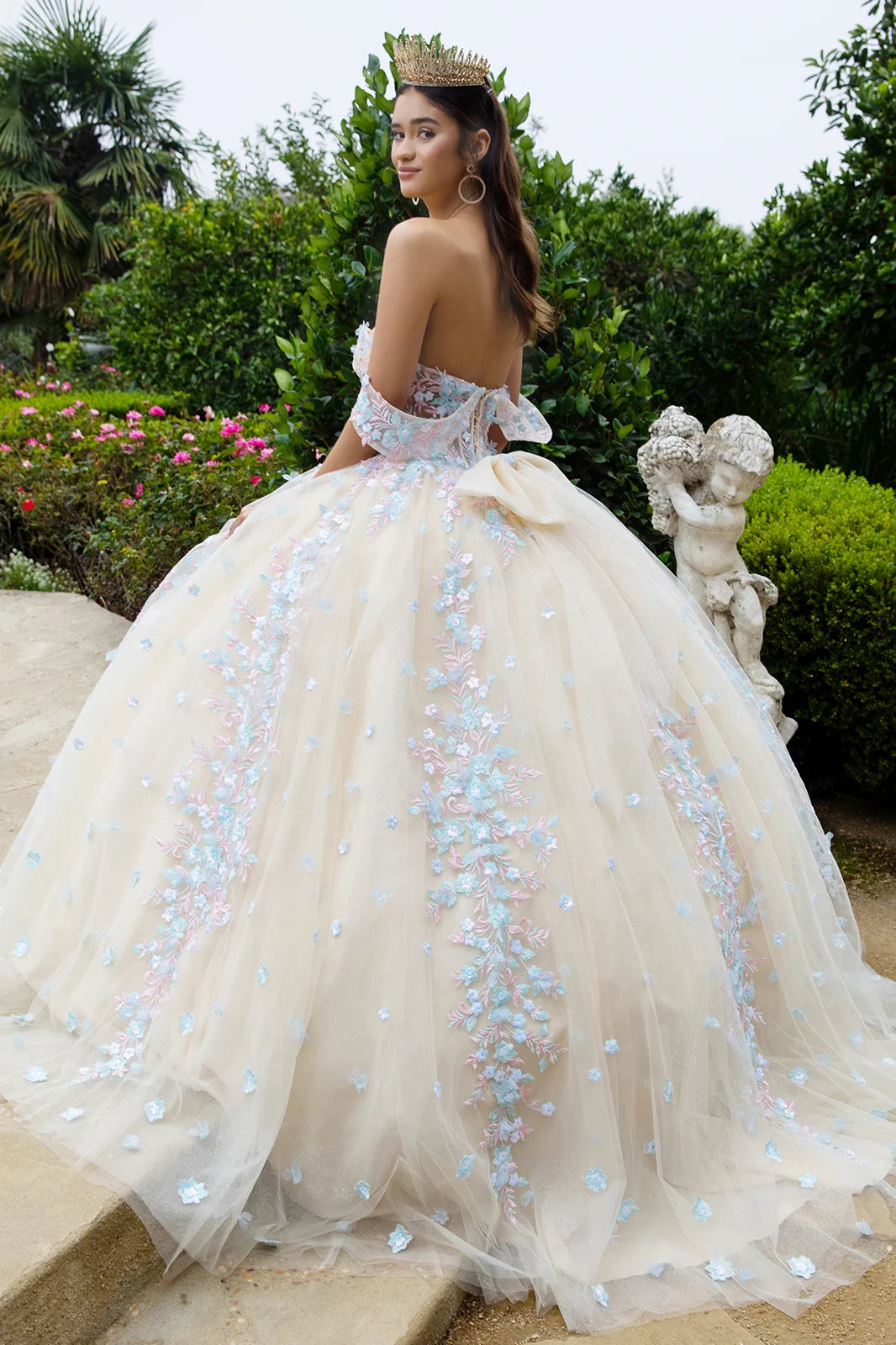Vestido de XV Años GLS by Gloria GL3504 - CHAMPAGNE/MULTI