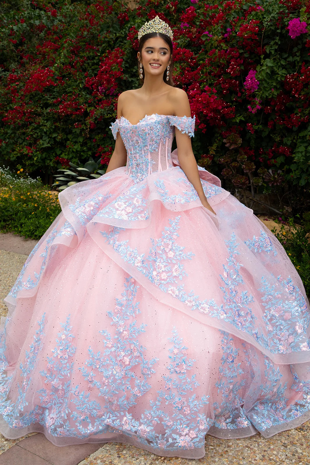 Vestido de XV Años GLS by Gloria GL3517 - BLUSH/BLUE