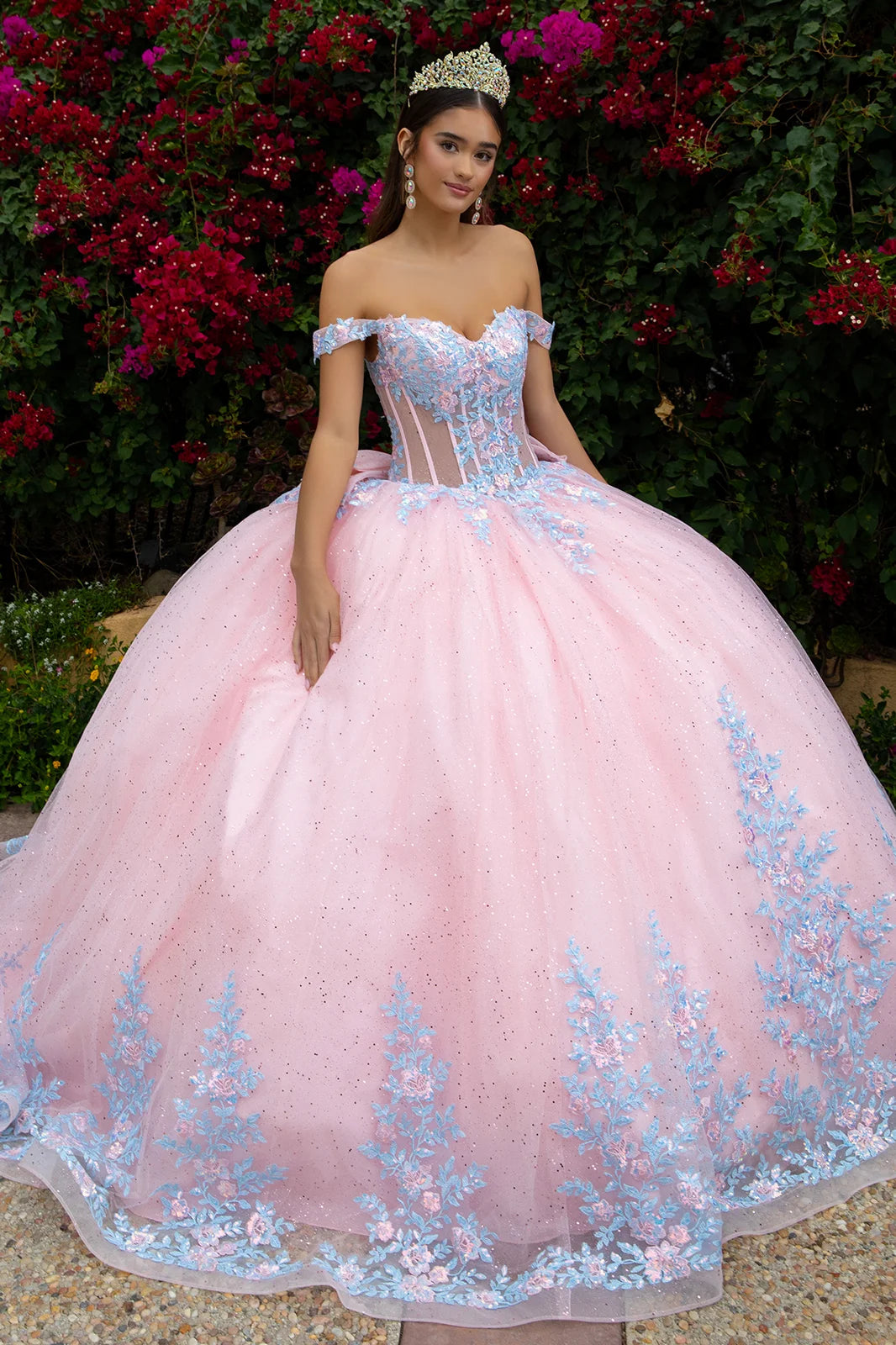 Vestido de XV Años GLS by Gloria GL3517 - BLUSH/BLUE