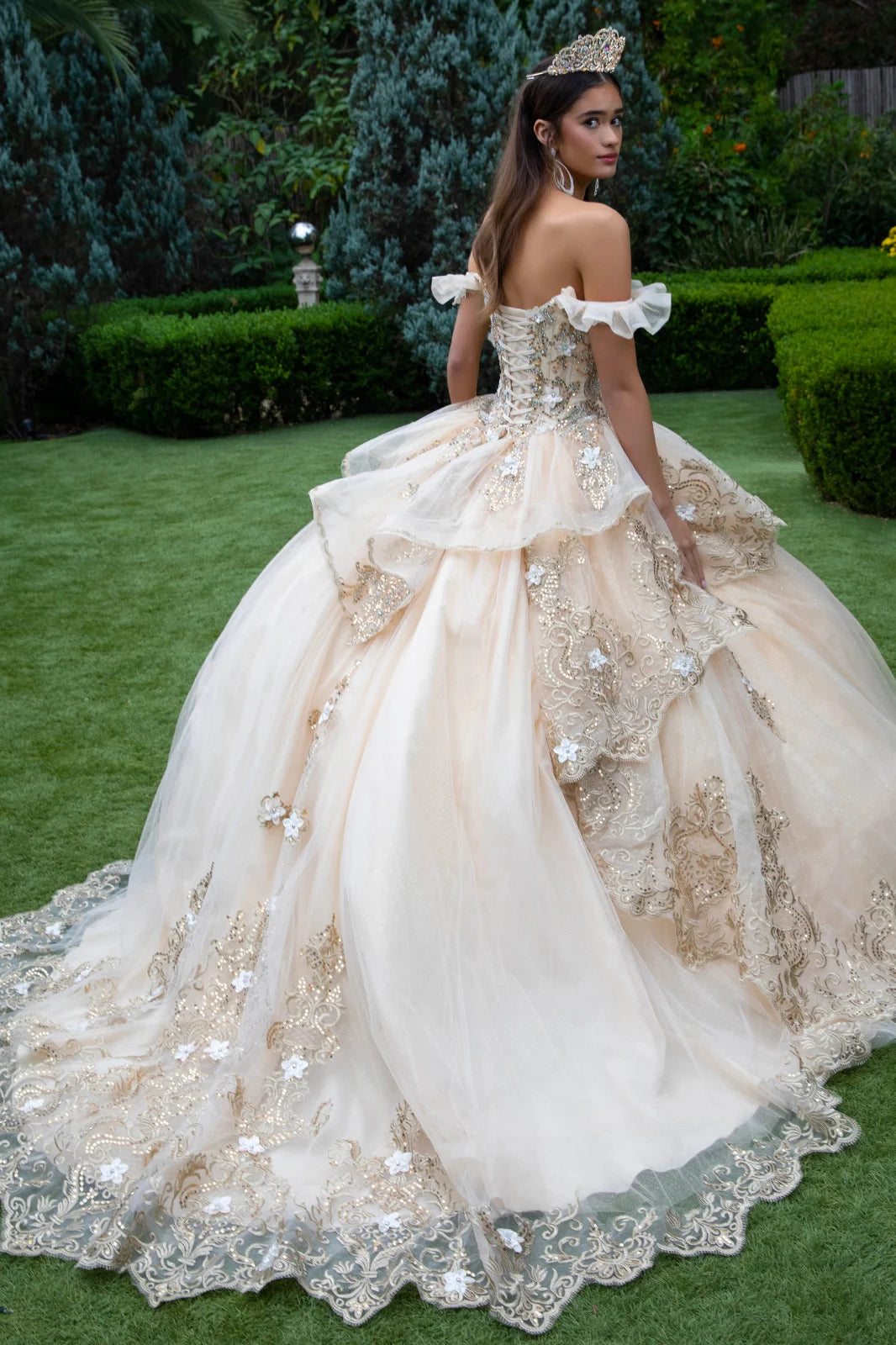 Vestido de XV Años GLS by Gloria GL3528 - CHAMPAGNE