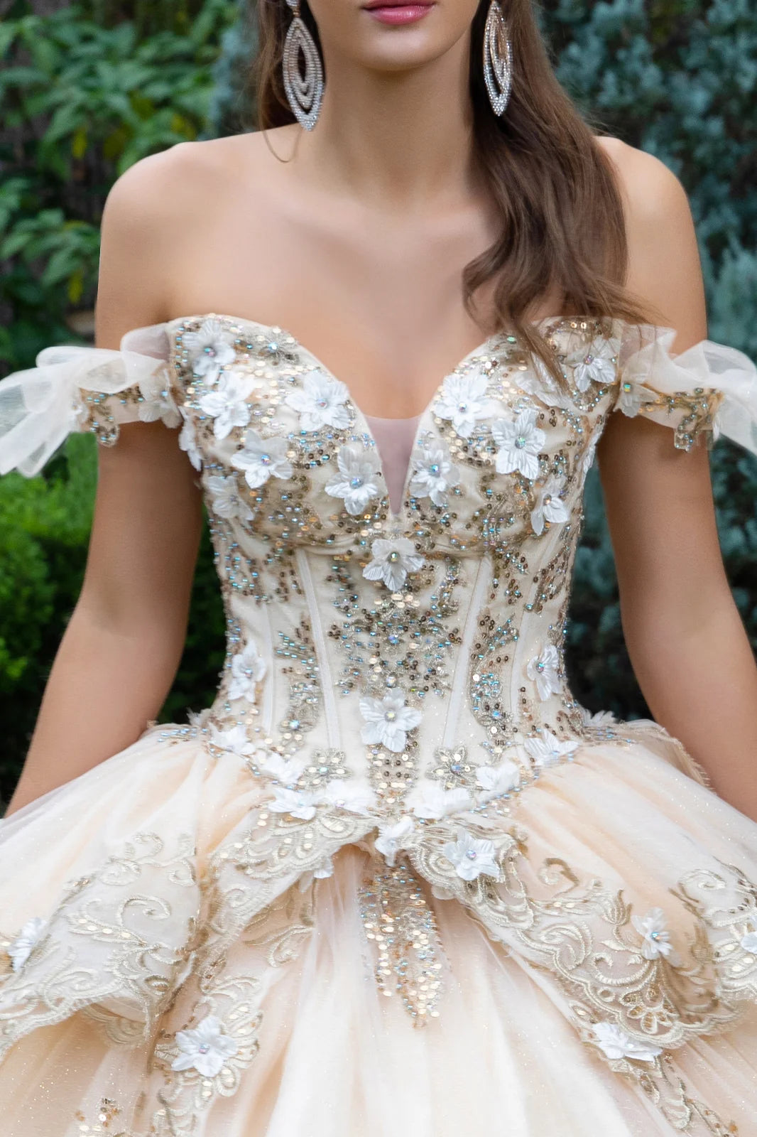 Vestido de XV Años GLS by Gloria GL3528 - CHAMPAGNE