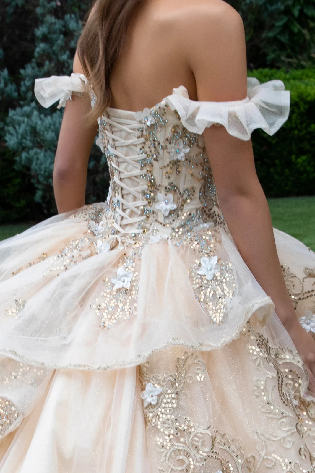 Vestido de XV Años GLS by Gloria GL3528 - CHAMPAGNE
