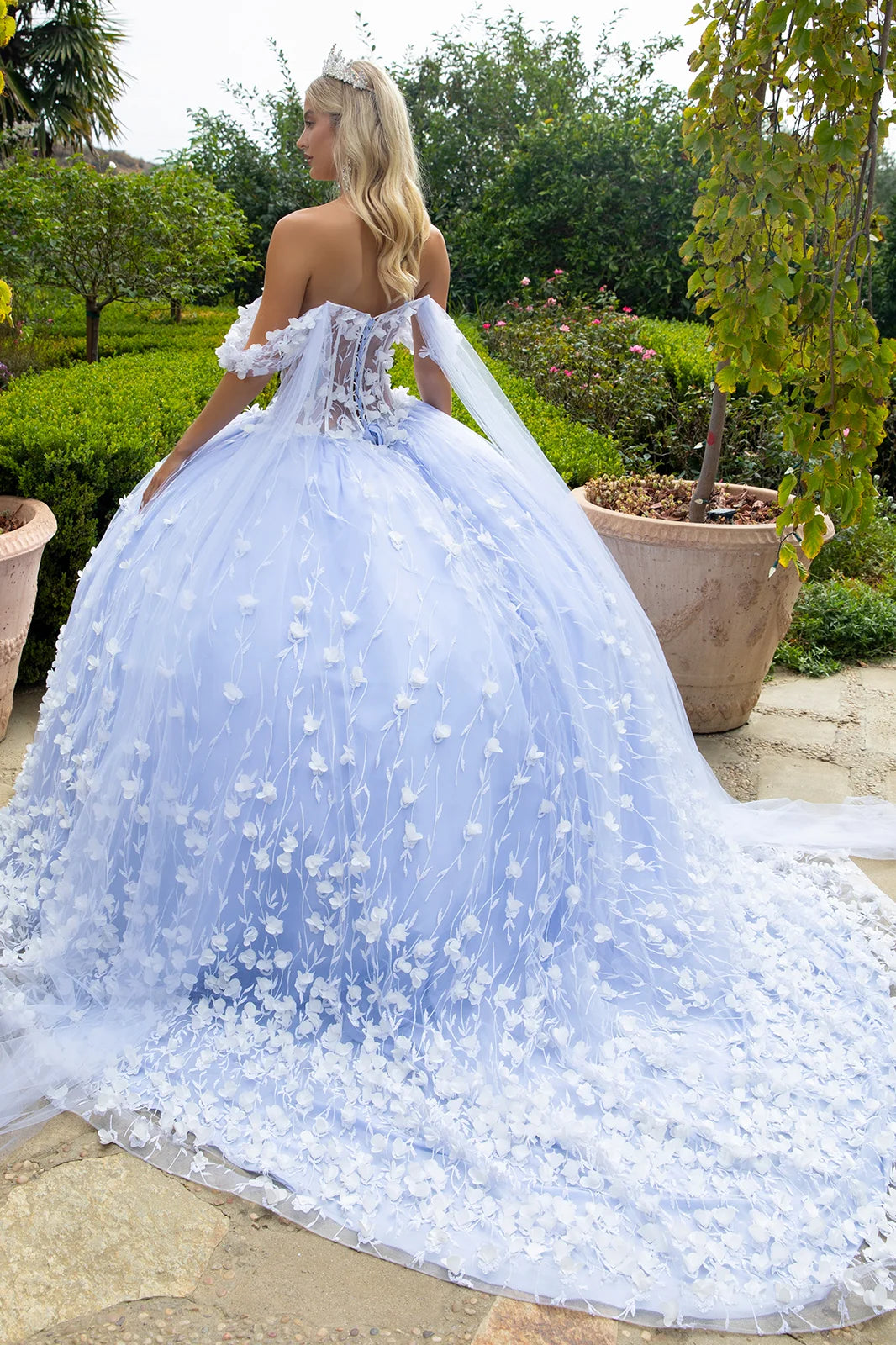 Vestido de XV Años GLS by Gloria GL3571 - IVORY/BLUE