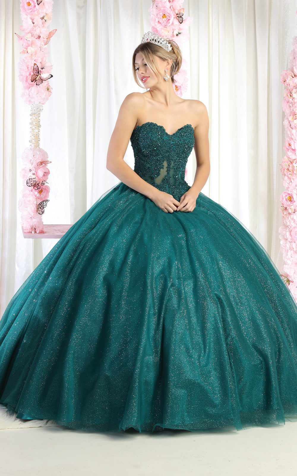 Vestido de XV Años Layla K LK141 - HUNTER GREEN
