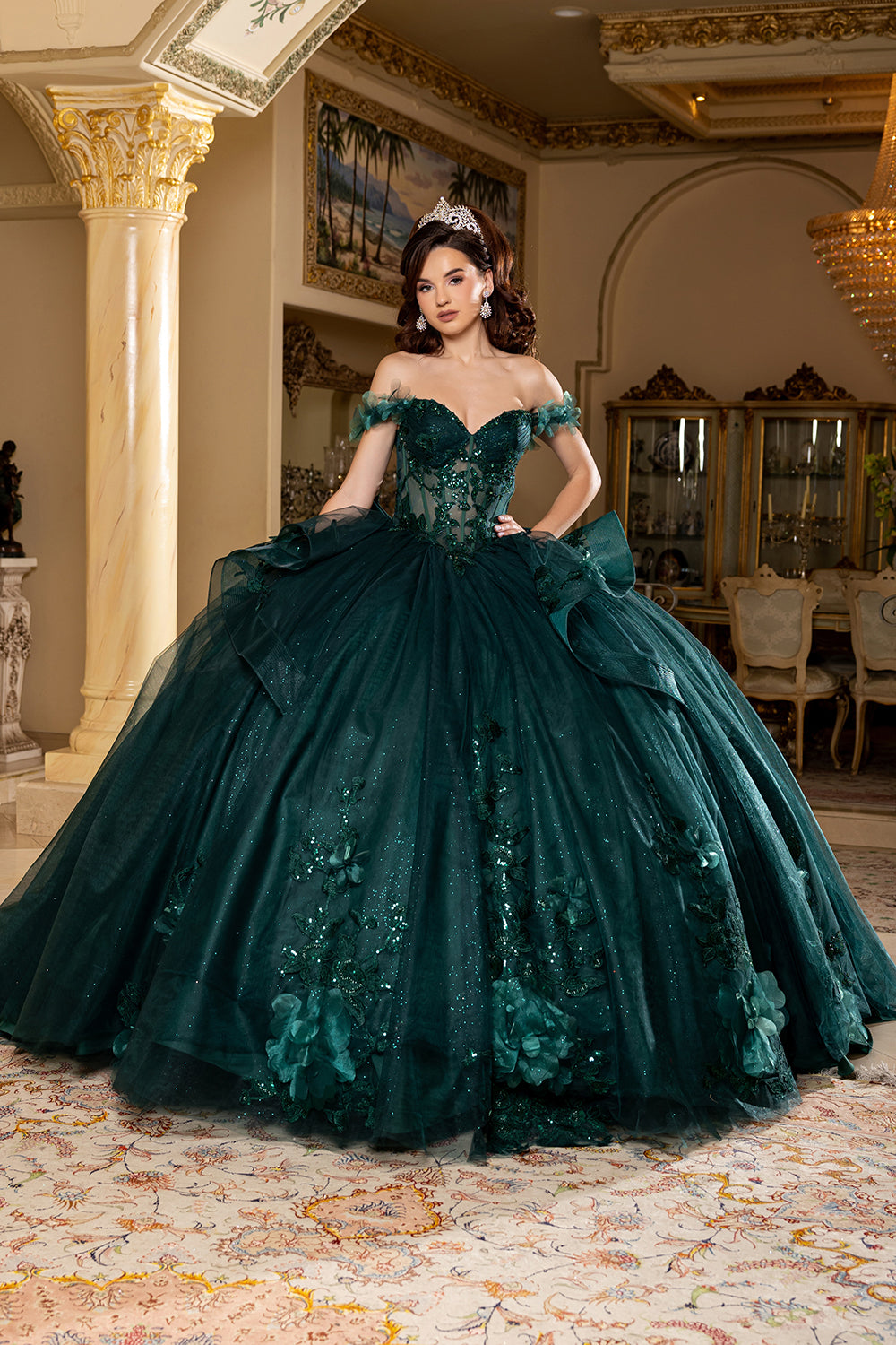 Vestido de XV Años Layla K LK270 - HUNTER GREEN