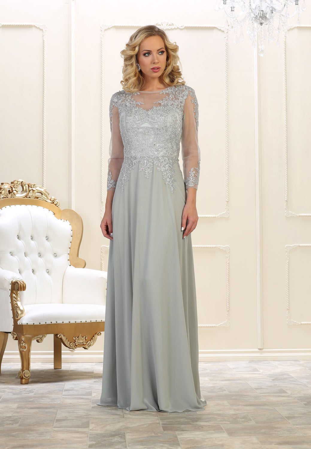 Vestido para Mamá de la Novia May Queen MQ1549 - SILVER