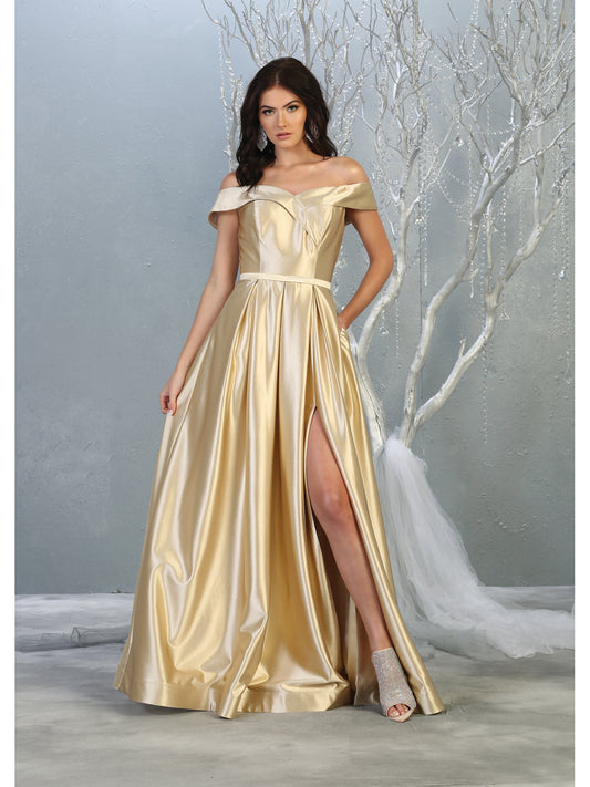 Vestido de Dama de Honor May Queen MQ1781 - CHAMPAGNE