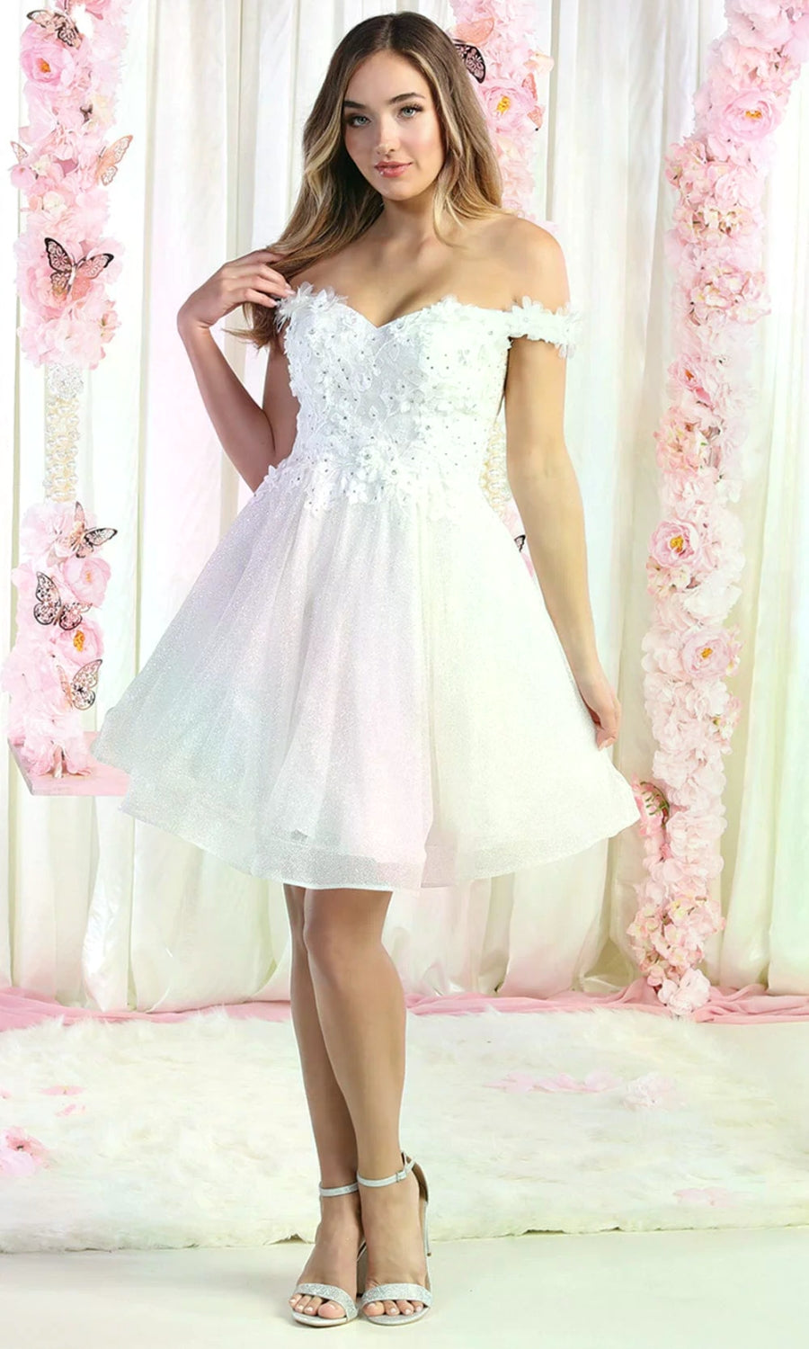 Vestido Corto de Cóctel May Queen MQ1854 - IVORY