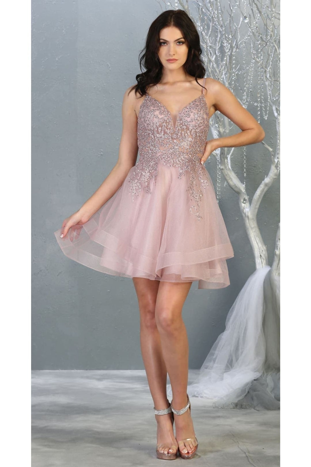 Vestido Corto de Cóctel May Queen MQ1816 - MAUVE