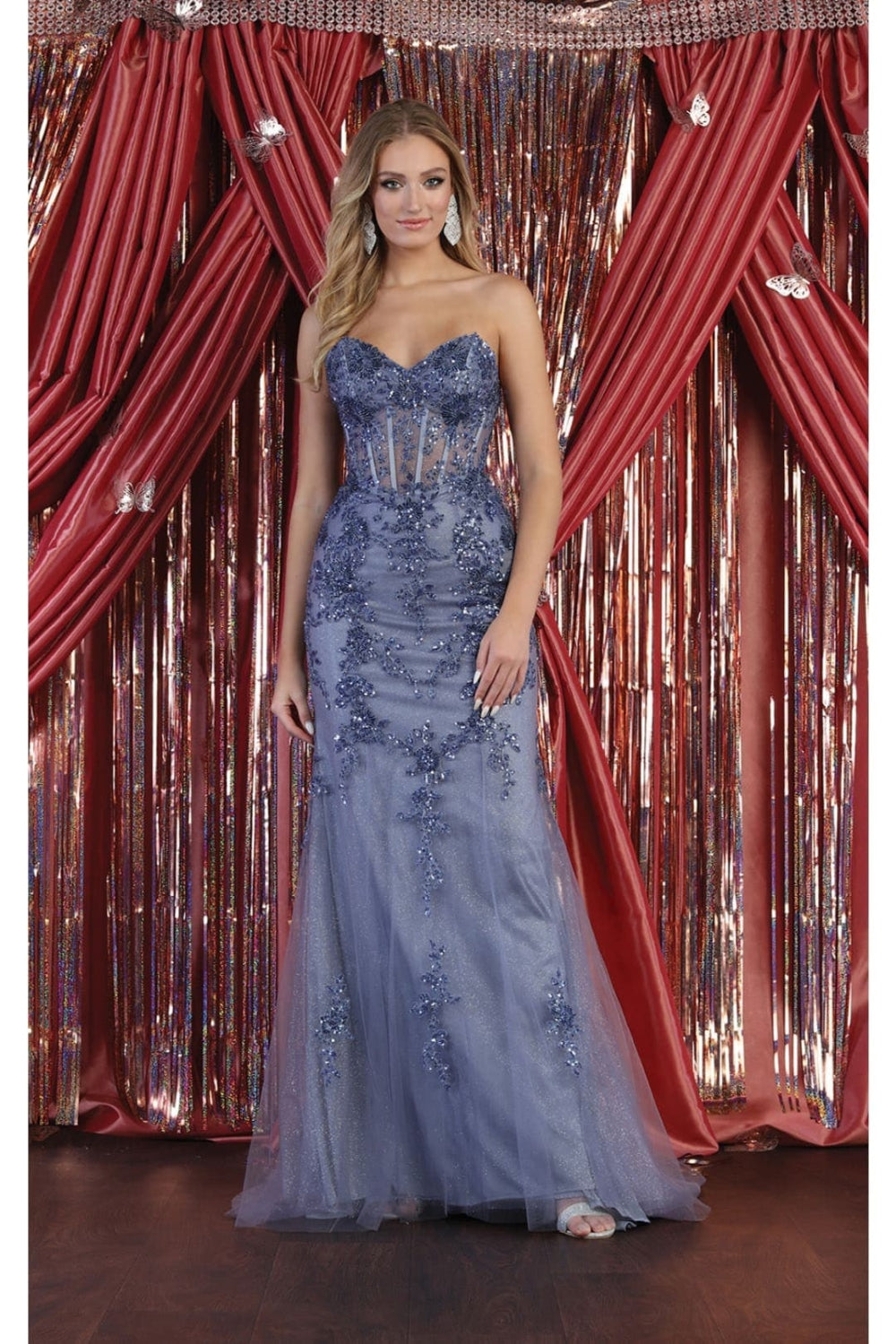 Vestido de Prom Royal Queen RQ8013 - DUSTY BLUE