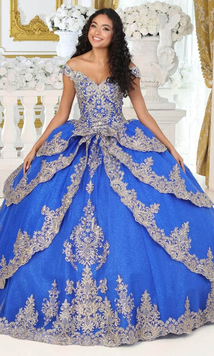Vestido de XV Años Layla K LK234 - ROYAL BLUE/GOLD