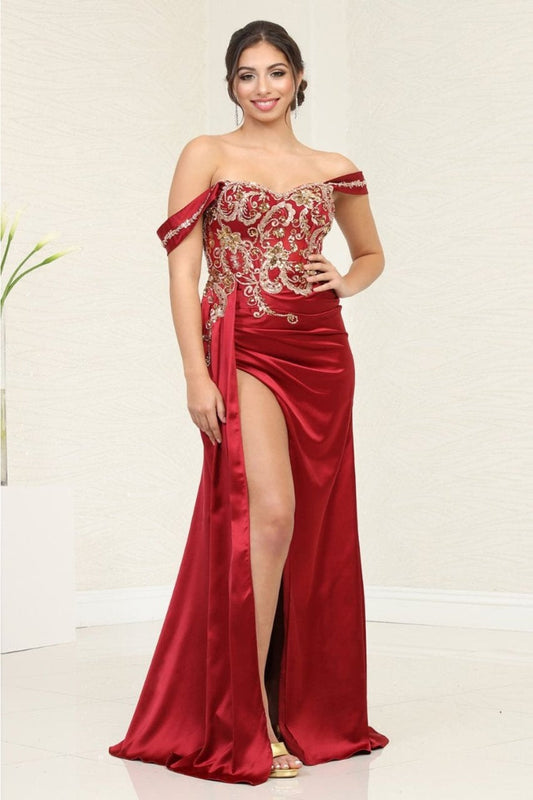 Vestido de Prom Royal Queen RQ8055 - BURGUNDY