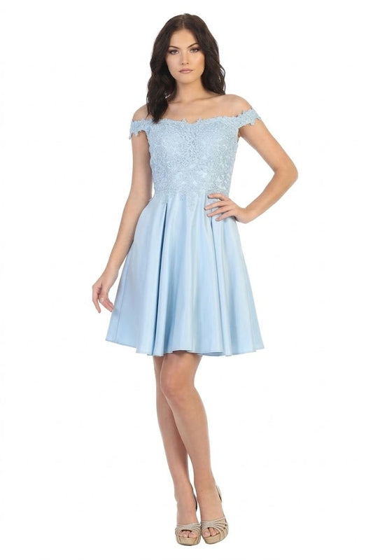 Vestido Corto de Cóctel May Queen MQ1766 - BABY BLUE