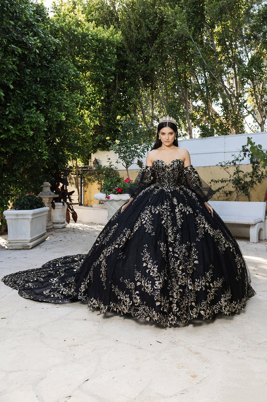 Vestido de XV Años Layla K LK251 - BLACK/GOLD