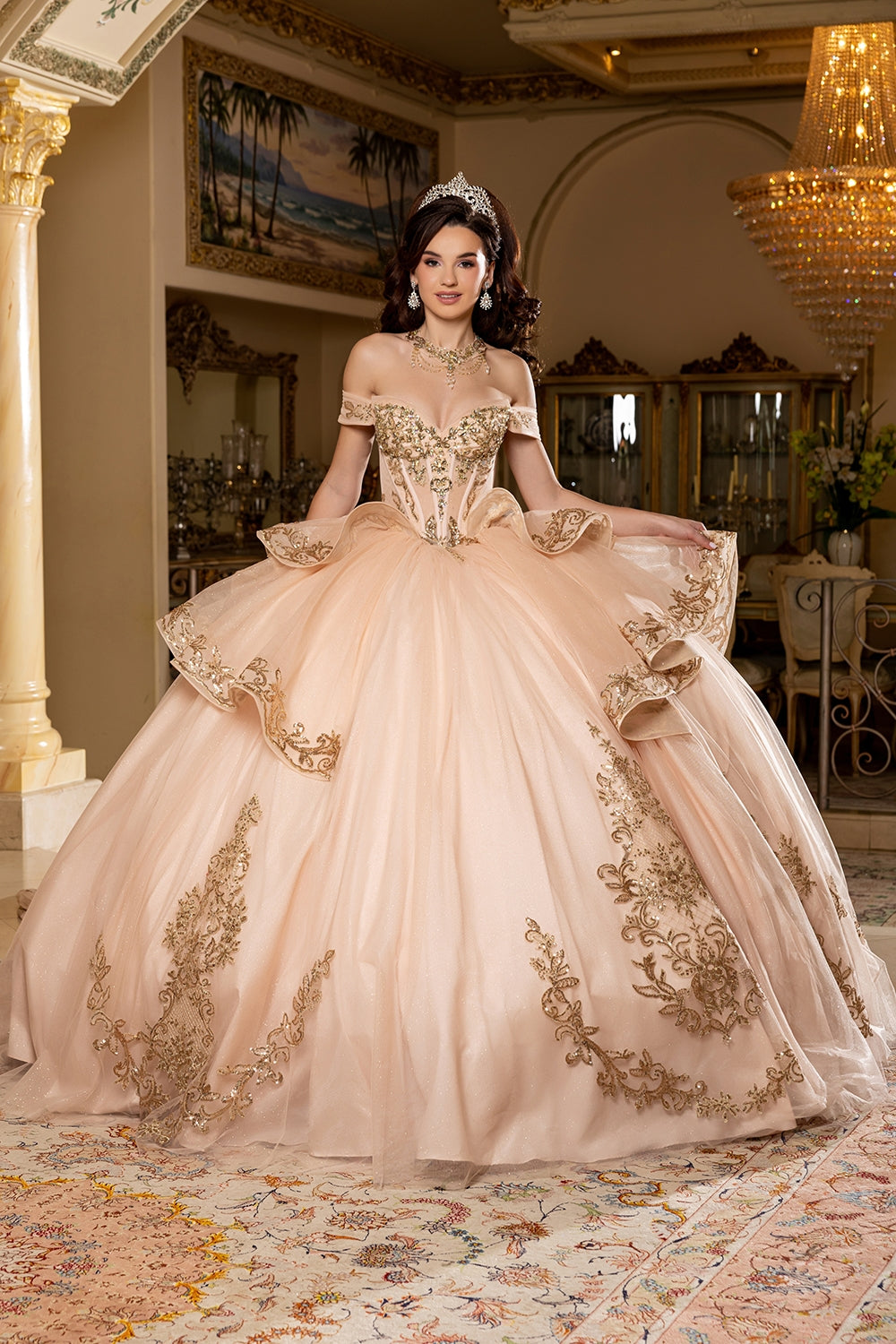Vestido de XV Años Layla K LK303 - CHAMPAGNE/GOLD