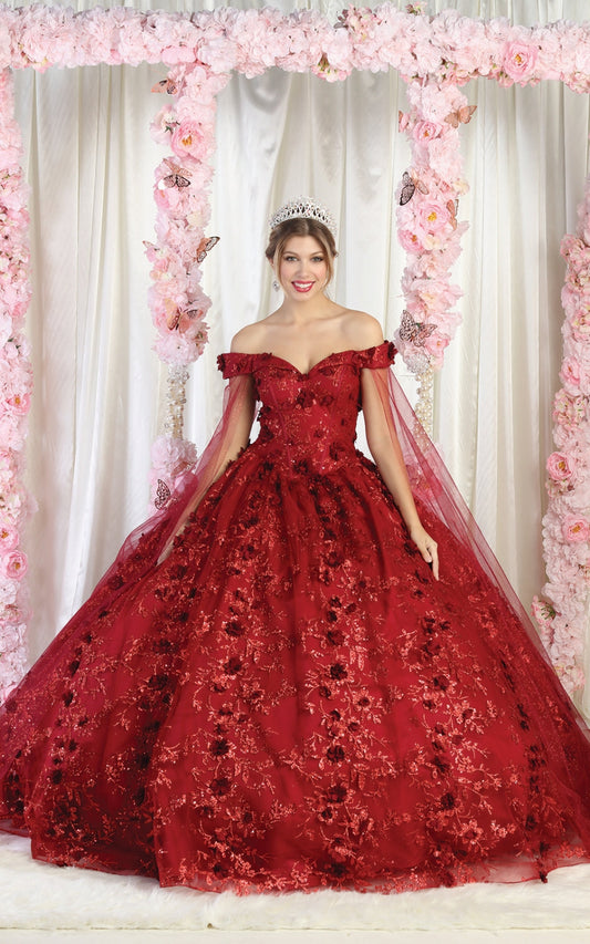 Vestido de XV Años Layla K LK184 - BURGUNDY