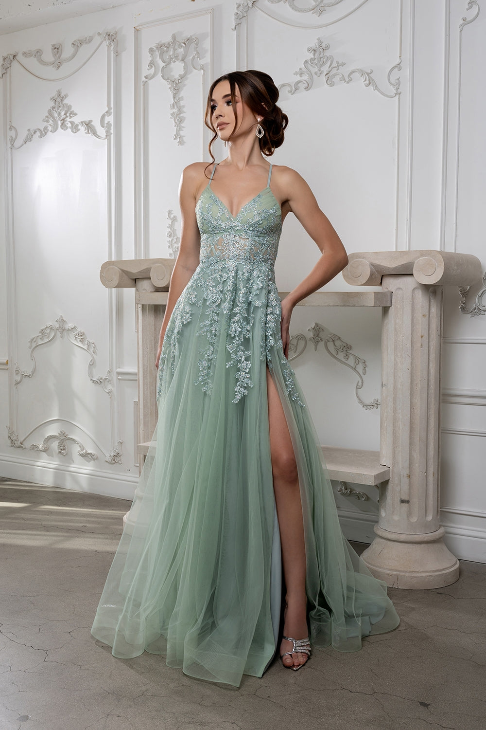 Vestido de Prom May Queen MQ2220 - SAGE